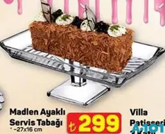 PAŞABAHÇE MADLEN AYAKLI SERVİS TABAĞI 27X16 CM